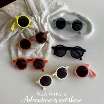 ⒹⓎⓁ┊ 7ᴄᴏʟᴏʀ🪴 新款兒童圓框摺疊墨鏡 兒童眼鏡 太陽眼鏡 必備 海邊 百搭 顯瘦 流行 墨鏡 韓國 小紅書