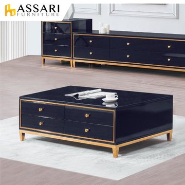 【ASSARI】前野玻璃大茶几(寬130x深70x高45cm)