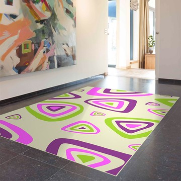 比利時 奧瓦幾何絲質地毯 幾何粉 140x200cm