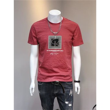 棉麻短袖t恤男圓領20254夏季新款字母印花透氣薄款男士冰絲速干