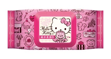 HELLO KITTY - Hello Kitty純水濕紙巾(加蓋)-30抽(箱購)-36包/箱
