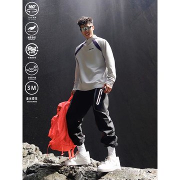 andtime運動賽車風長袖【破刃】城市跑步吸濕排汗長袖T恤速干衣男