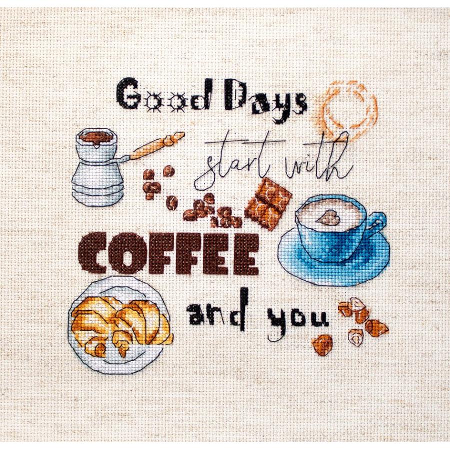 LETISTITCH クロスステッチ刺繍キット No.927 "Coffee Time" (コーヒータイム) 