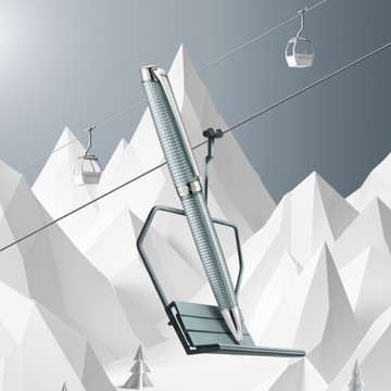 卡達CARAN D'ACHE 2025聖誕特別版 Alpine Frost阿爾卑斯霜雪 利曼原子筆禮盒