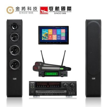 【金將科技】KKPAD11+FN515+GM232+J108(點歌機+擴大機+無線麥克風+喇叭)