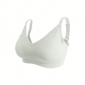 【集中美胸】包覆加強無痕無鋼圈內衣-直條 - XL / 酪梨綠