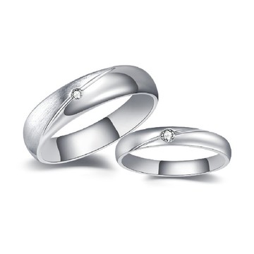 情人對戒 鑽石白鋼  Count On Me 相依相偎 戒指