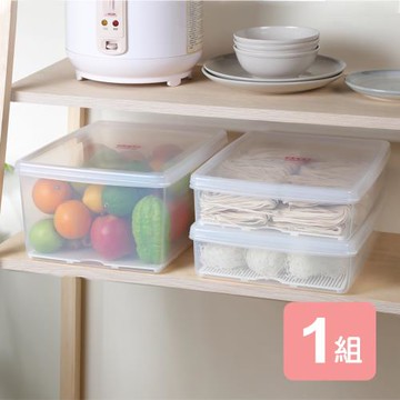 真心良品 艾樂長型+扁型保鮮盒(13L+6.5L)-3入組