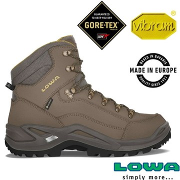 德國LOWA 男 歐洲製造 RENEGADE GTX 中筒防水透氣多功能健行鞋.登山鞋_LW310945-7898 橄欖綠/芥黃