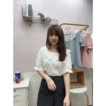 MIMA女王❤A369💡超美蕾絲花邊澎袖上衣
