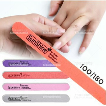SunShine長圓細砂紙挫條100/180-單入(不挑色)[85735]指甲彩繪磨指甲
