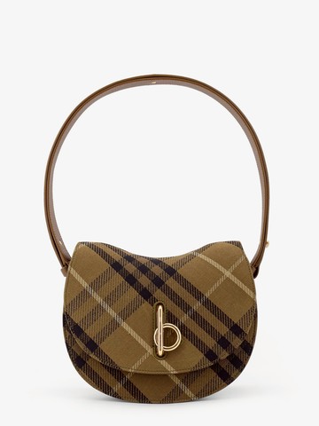Rocking horse canvas shoulder bag with burberry check motif - BURBERRY - gender_Woman