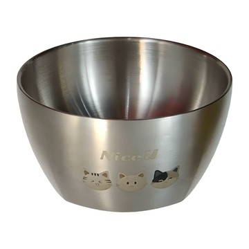 Nice u 毛樂趣 不鏽鋼寵物碗 SUS304不鏽鋼材質 5.5 x 5.5 x 7 公分  1個
