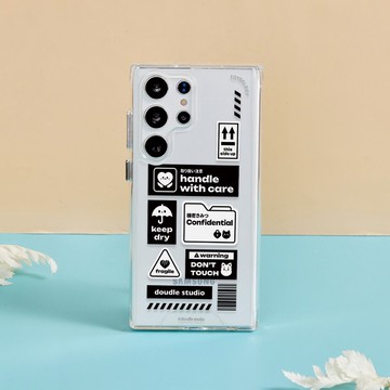 doudle studio豆喵貼標籤防摔透明SAMSUNG手機殼