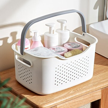 促銷收納籃子洗澡收納筐家用小手提塑料衛生間浴室洗漱用品雜物置物籃