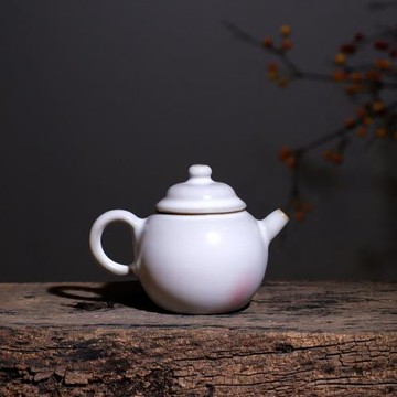 任曉飛炭燒茶器鈞瓷原礦手工蓋碗茶壺茶杯蓋杯中式復古風陶瓷白色