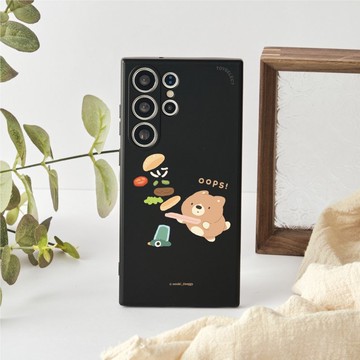 嗚比的朋友在地漢堡純色矽膠SAMSUNG手機殼