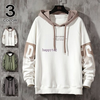 長袖パーカーメンズハイネックパーカー英字柄プルオーバーパーカー大きいサイズフード付き 通販 Lineポイント最大get Lineショッピング