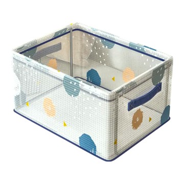 Mass 生活好物 卡通鋼架折疊收納箱  大號(40 x 30 x 20cm)  A七裏香 透明色  1個