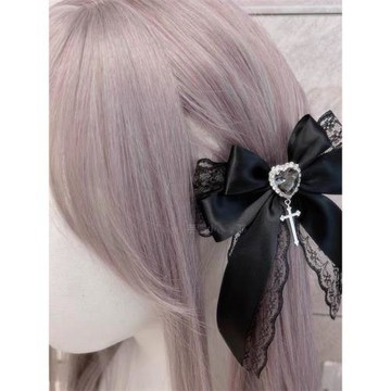 蕾系發飾蝴蝶結邊夾量產型lolita蕾絲發夾胸針手工甜酷亞文化頭飾
