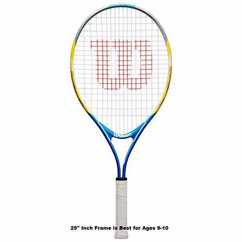 Wilson US オープン ジュニアテニスラケットセット アドバンテージテニスバッグ付き 3歳〜10歳の初心者選手に最適 23 Inch  Racquet