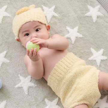 akachan honpo - 新生兒攝影道具服帽子+褲子-小雞-奶油色 (50~70cm)