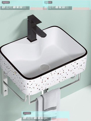 免運 破損包賠 小戶型掛墻式陶瓷洗手盆衛生間陽臺彩色洗臉盆壁掛盆洗漱池洗面盆
