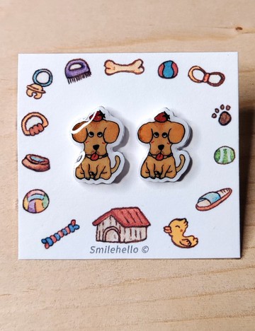 耳針/耳夾/耳環 手工製作 拉不拉多(一對)