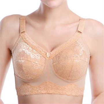 清倉超薄大碼文胸無鋼圈調整型內衣大胸顯小全罩杯收副乳哺乳胸罩