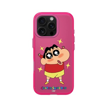 iPhone 16 Pro Clear 粉漾桃 - 蠟筆小新 Crayon Shinchan - 小新星星眼