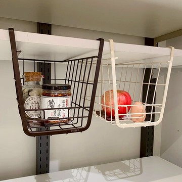 品牌漢森 鐵藝網格免釘免打孔手機調料瓶瓜果收納收納籃掛架