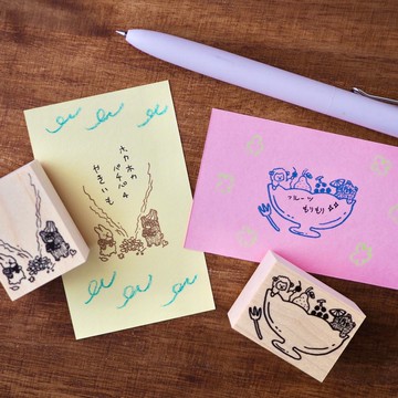 水果盤與營火烤蕃薯的框架印章