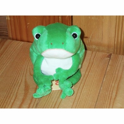 【生産終了品】モンスイユ　カエルのボーノ　ぬいぐるみ　初期　旧タイプ　黄緑色 モン・スイユ 生産終了品 モンスイユ ぬいぐるみ カエル かえる