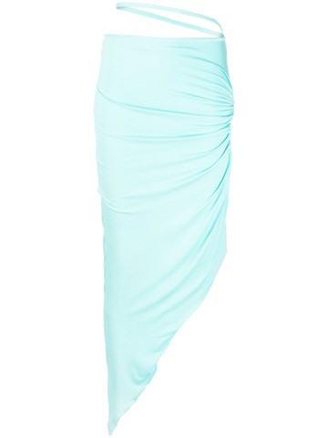 CONCEPTO - cut-out detail ruched skirt - women - Viscose/Lycra - S - Blue