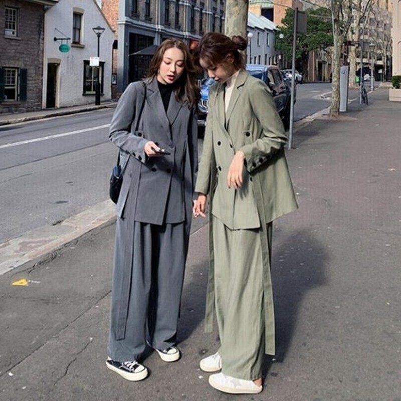 セットアップ レディース おしゃれ パンツスーツ 卒園式 大きいサイズ 卒業式 長袖 ジャケット ワイドパンツ きれいめ ハイウエスト 通販 Lineポイント最大get Lineショッピング