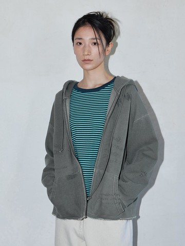 Baking Graphic Hooded Zip-up (Khaki)