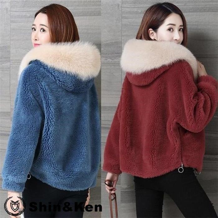 カシミヤファーコート冬ミンクカシミアコートレディースエコファー 