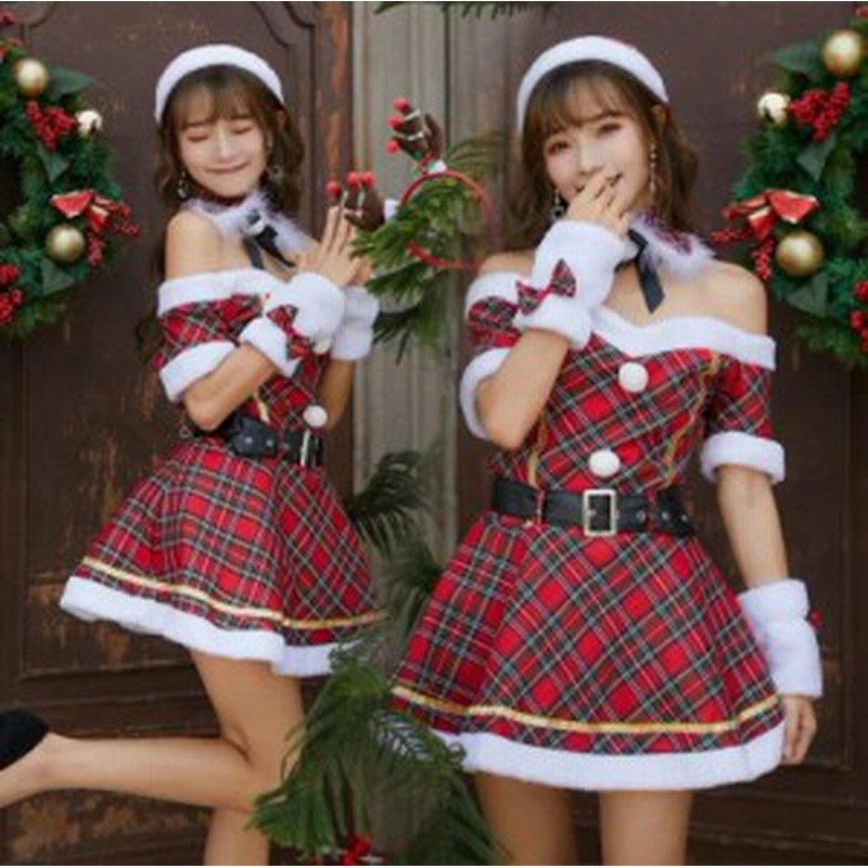 クリスマス コスプレ サンタコスプレ 可愛い レディース 5点