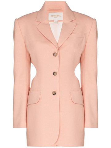 Materiel - cut-out single-breasted blazer - women - Polyester/Polyester - L - Pink