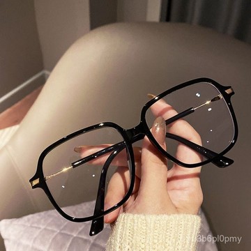 👓近視眼鏡👓【超好看】韓版方框網紅素顏眼鏡韓版潮近視女網紅款素顏顯瘦大框眼睛架護目防藍光輻射素顏顯瘦眼鏡 近視眼鏡