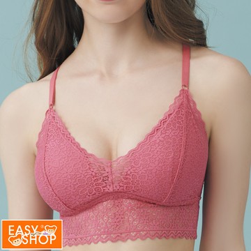 【EASY SHOP】微甜沙瓦 無鋼圈美背款背心-玫紅粉