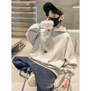 男童加絨厚連帽衛衣秋冬款2025冬裝新款兒童裝冬季長袖上衣大男孩