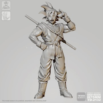 65mm YUFAN監制 大悟空 樹脂兵人白模 TD-2132