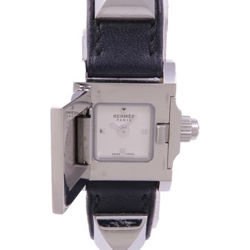 HERMES 愛馬仕 白色錶盤 不鏽鋼 Medor 腕錶 【二手名牌BRAND OFF】