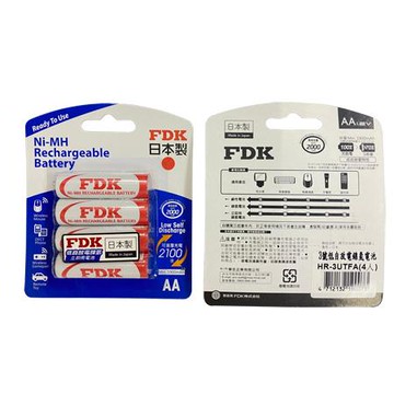 FDK低自放鎳氫充電池/3號/1900mAh/4入/卡
