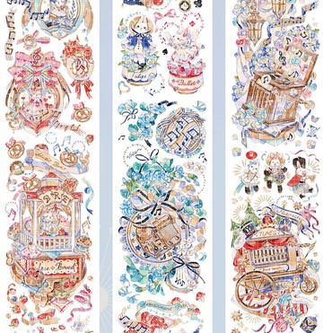 胡桃匣子 PET 和紙膠帶 鐳射銀&立體虹光