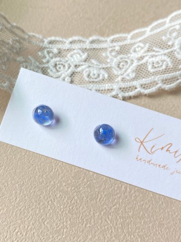 絢藍圓形不鏽鋼耳環 led/uv膠