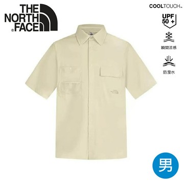 【The North Face 美國 男 排汗快乾工裝短袖襯衫《沙漠黃》】8G05/防曬涼感/運動戶外/防潑水/機能