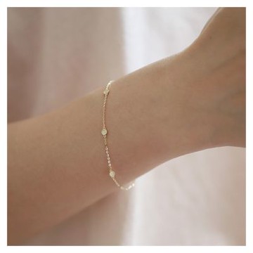 【Hera 赫拉】鑲鑽圓盤細款手鍊 H114091805