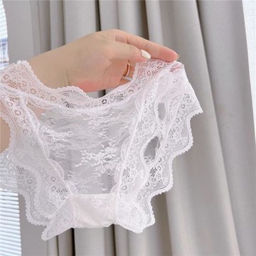 3條裝白月光私語~日系性感蕾絲女士內褲低腰透氣舒適新款三角褲女